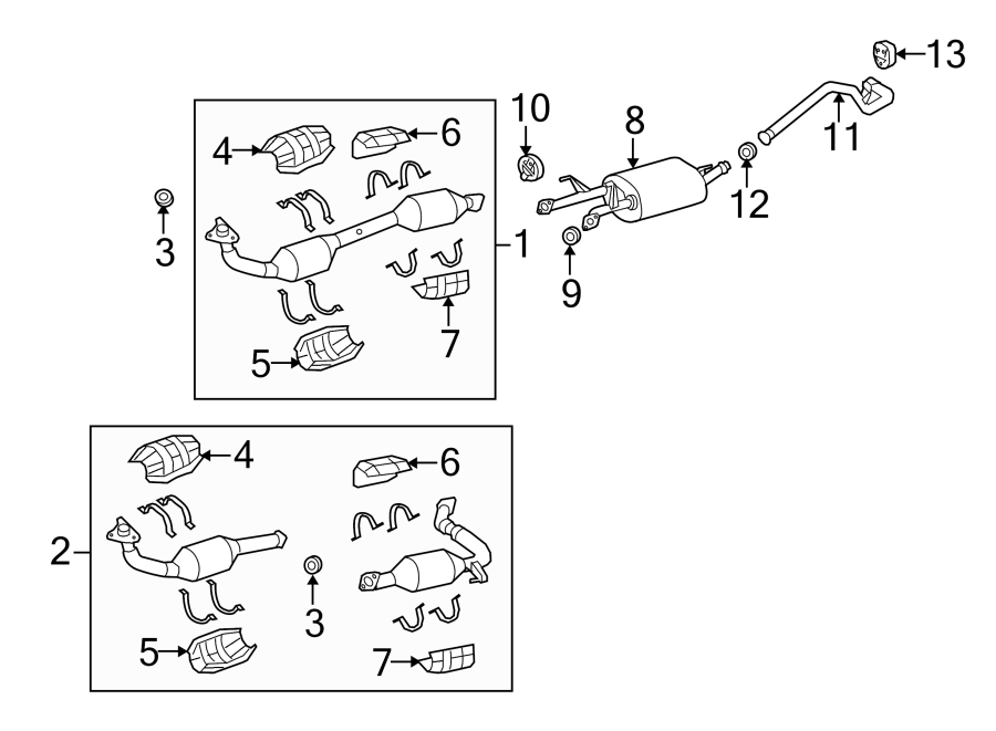 Diagram EXHAUST SYSTEM. EXHAUST COMPONENTS. for your 2022 Toyota Sequoia   