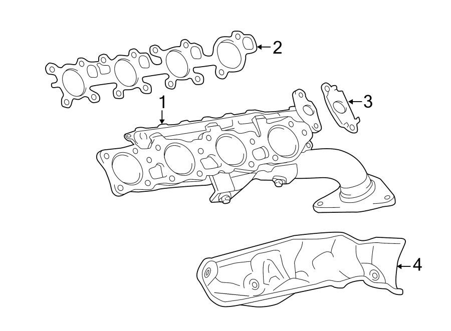 Diagram EXHAUST SYSTEM. MANIFOLD. for your 2020 Toyota 4Runner  SR5 Sport Utility 