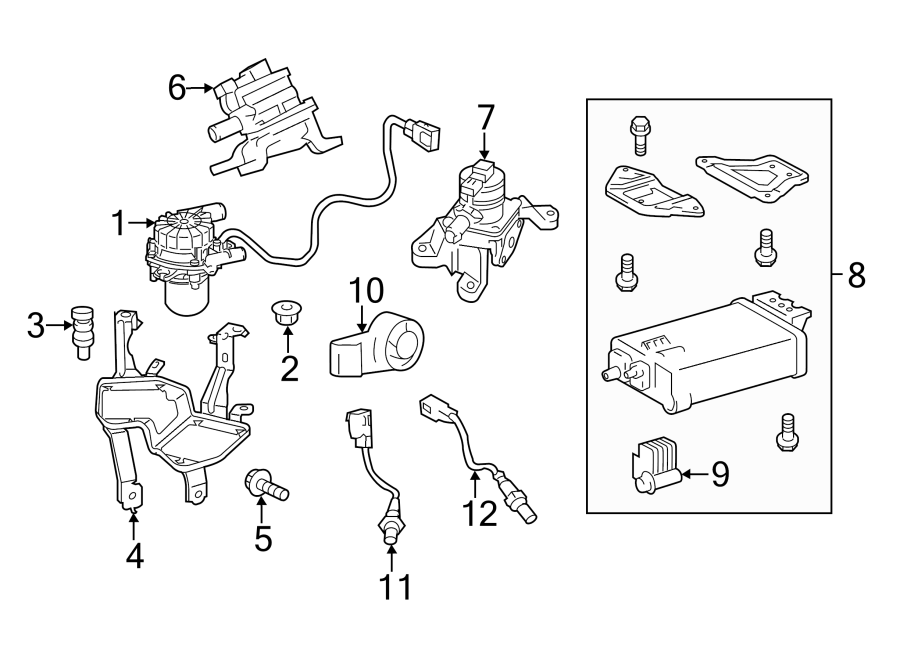 Diagram EMISSION SYSTEM. EMISSION COMPONENTS. for your 2003 Toyota Corolla   