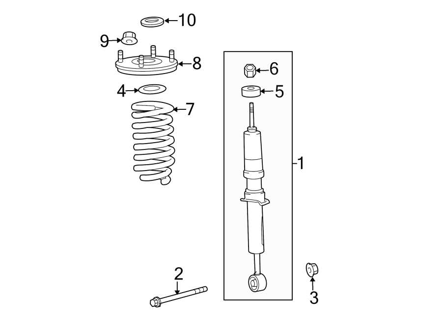 Diagram FRONT SUSPENSION. STRUTS & COMPONENTS. for your 2018 Toyota Tacoma  TRD Off-Road Extended Cab Pickup Fleetside 