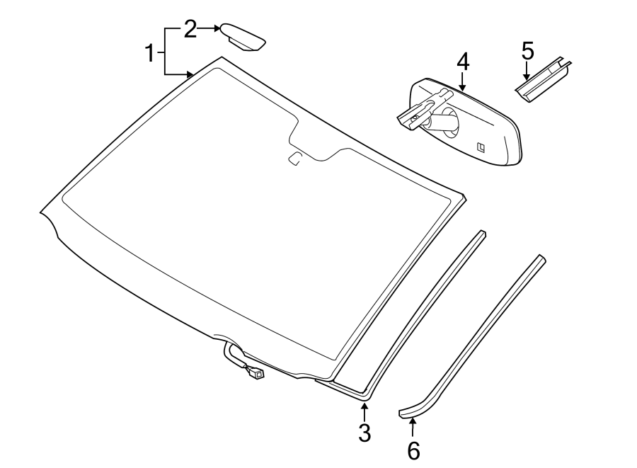 Diagram WINDSHIELD. GLASS. REVEAL MOLDINGS. for your Toyota Tundra  