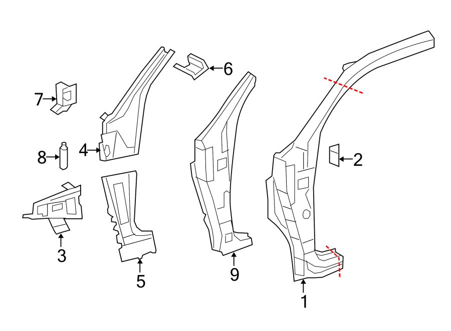 Diagram HINGE PILLAR. for your 2014 Toyota Tundra 5.7L i-Force V8 FLEX A/T 4WD 1794 Edition Crew Cab Pickup Fleetside 