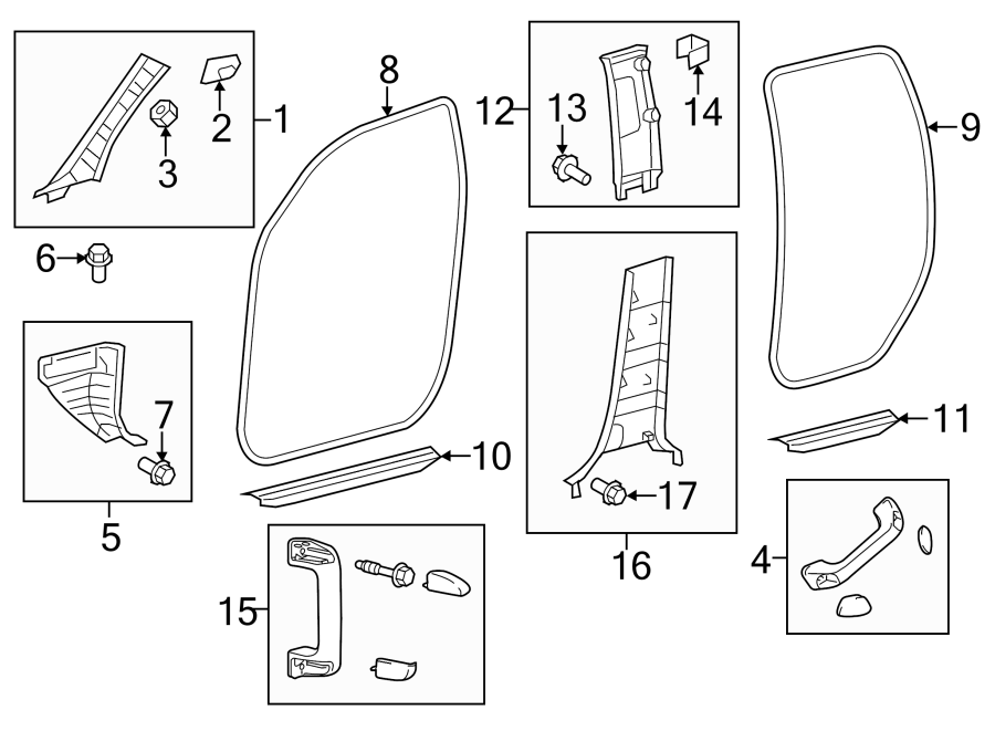 Diagram Cab. Interior trim. for your 2012 Toyota Sienna  LE Mini Passenger Van 