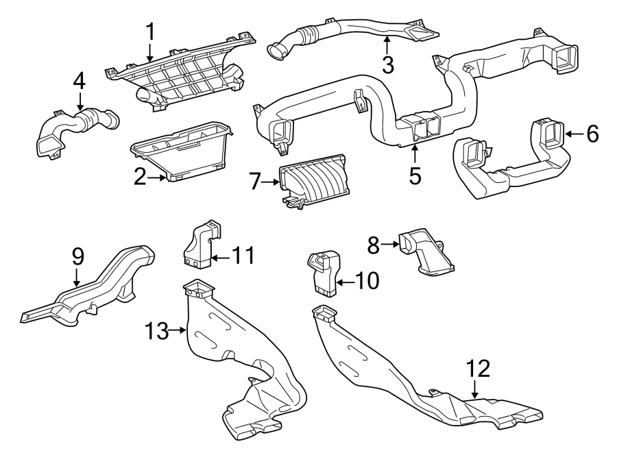 Diagram Instrument panel. Ducts. for your 2016 Toyota Yaris   