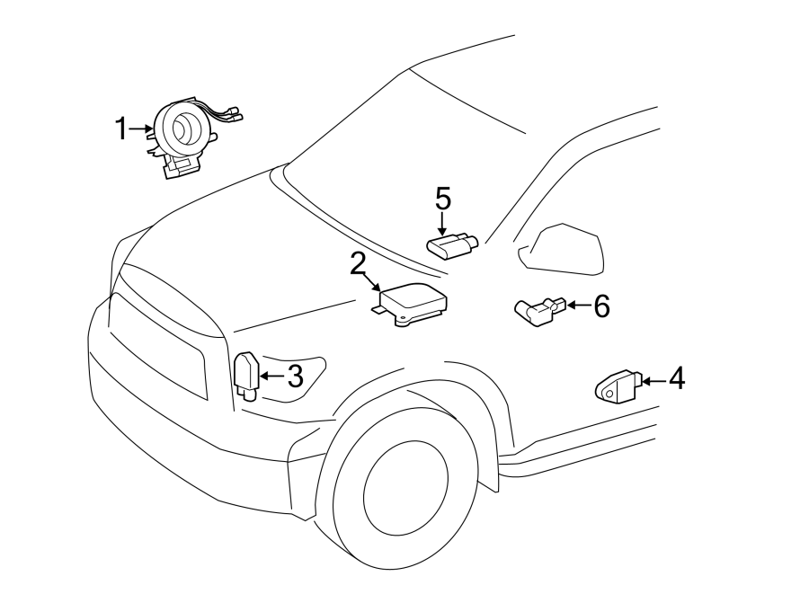 Diagram RESTRAINT SYSTEMS. AIR BAG COMPONENTS. for your 2015 Toyota Camry  Hybrid LE Sedan 