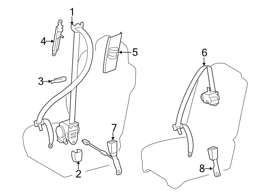 Diagram RESTRAINT SYSTEMS. FRONT SEAT BELTS. for your Toyota Tundra  