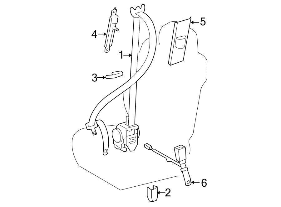 Diagram Restraint systems. Front seat belts. for your 2023 Toyota RAV4  XLE Premium Sport Utility 