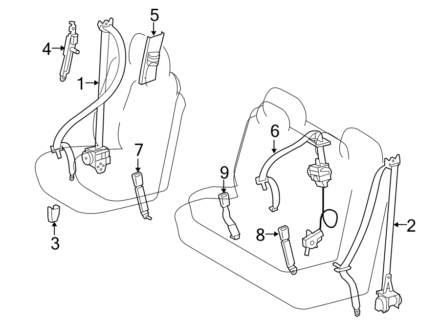 Diagram RESTRAINT SYSTEMS. REAR SEAT BELTS. for your Toyota Tundra  