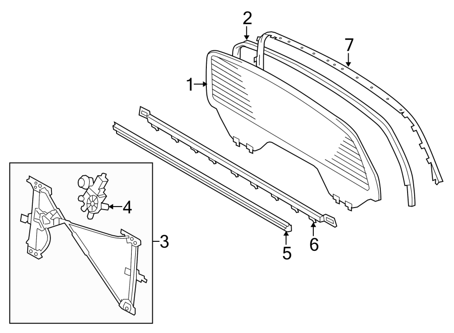 Diagram BACK GLASS. GLASS & HARDWARE. REVEAL MOLDINGS. for your 2015 Toyota Tundra  SR5 Crew Cab Pickup Fleetside 