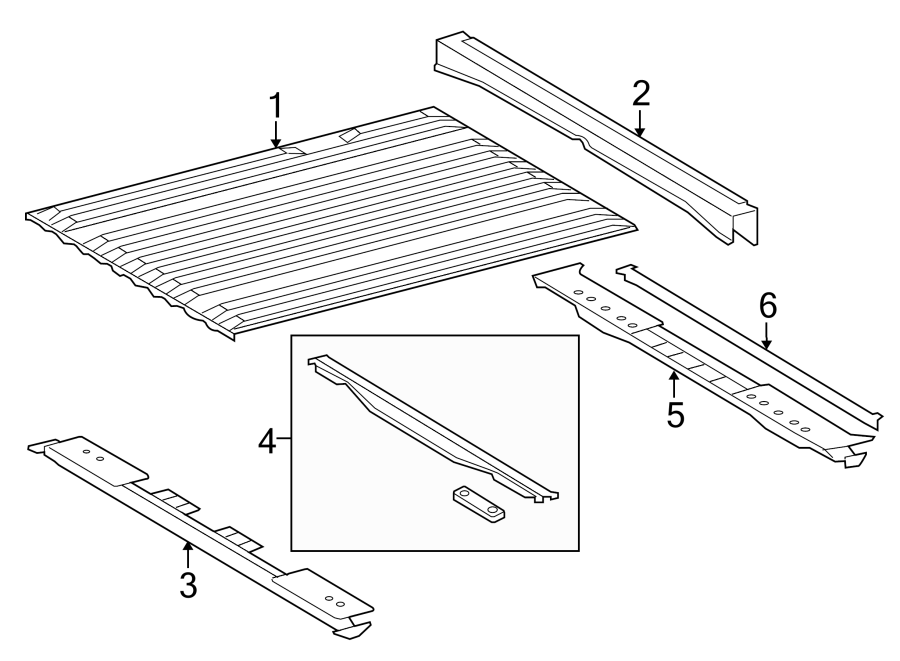 Diagram PICK UP BOX. FLOOR. for your 2006 Toyota Tundra 4.0L V6 M/T 4WD SR5 Extended Cab Pickup Stepside 