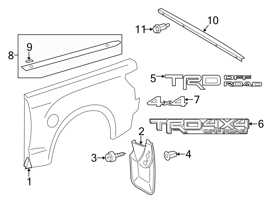 Diagram PICK UP BOX. EXTERIOR TRIM. for your 2014 Toyota Tundra  SR Extended Cab Pickup Fleetside 