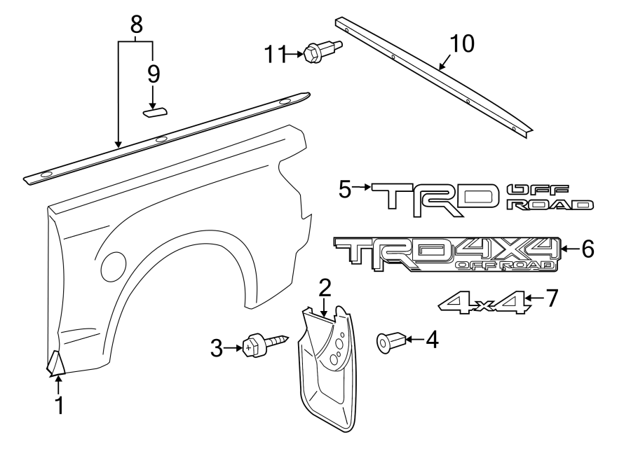 Diagram PICK UP BOX. EXTERIOR TRIM. for your 2015 Toyota Tundra  SR5 Crew Cab Pickup Fleetside 