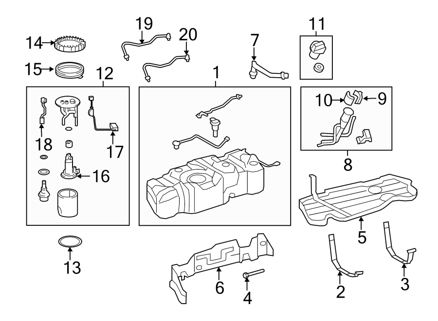 Diagram Fuel system components. for your 2005 Toyota Prius   