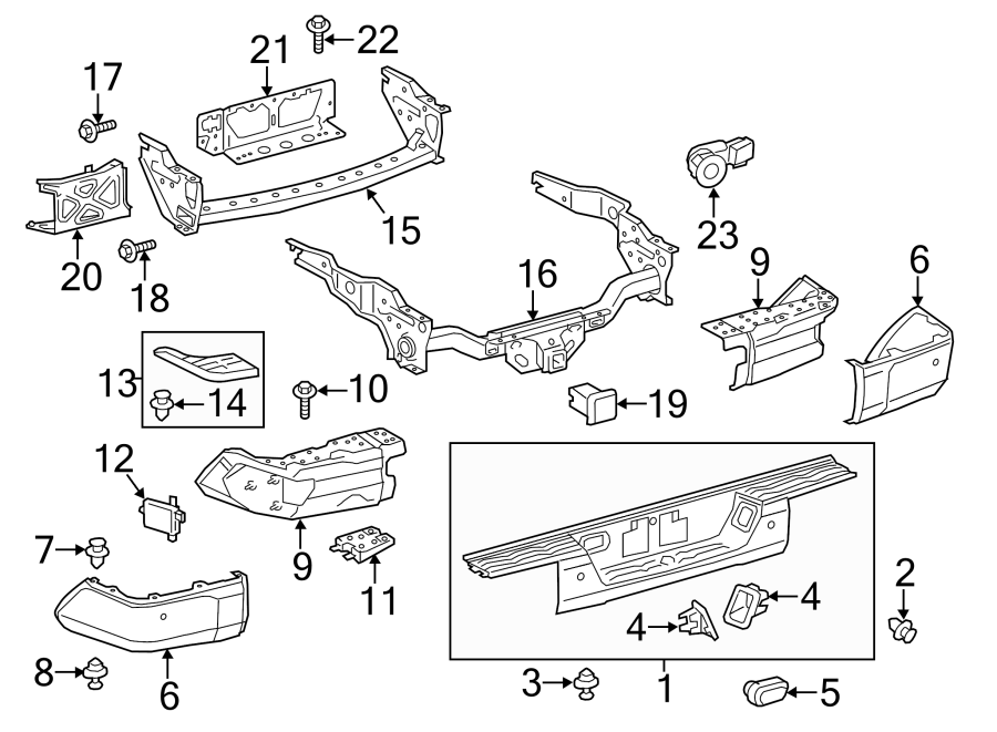 Diagram Rear bumper. Bumper & components. for your 2017 Toyota Tundra  SR Standard Cab Pickup Fleetside 