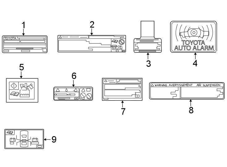 Diagram Information labels. for your 2010 Toyota Camry  SE SEDAN 