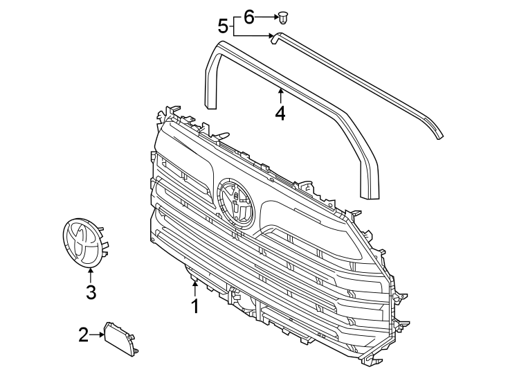 Diagram Pick up box. Grille & components. for your 2019 Toyota Prius Prime   