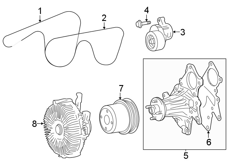 Diagram Belts & pulleys. for your 2012 Toyota Tacoma  Base Standard Cab Pickup Fleetside 