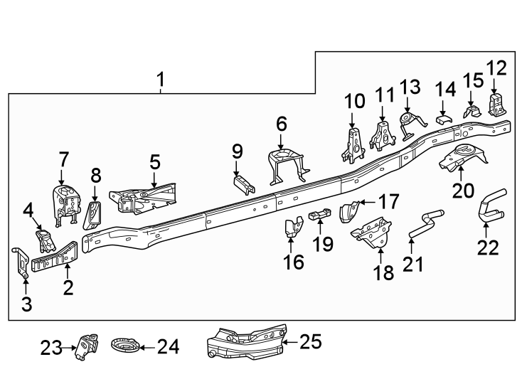 Diagram Frame & components. for your 2022 Toyota RAV4   