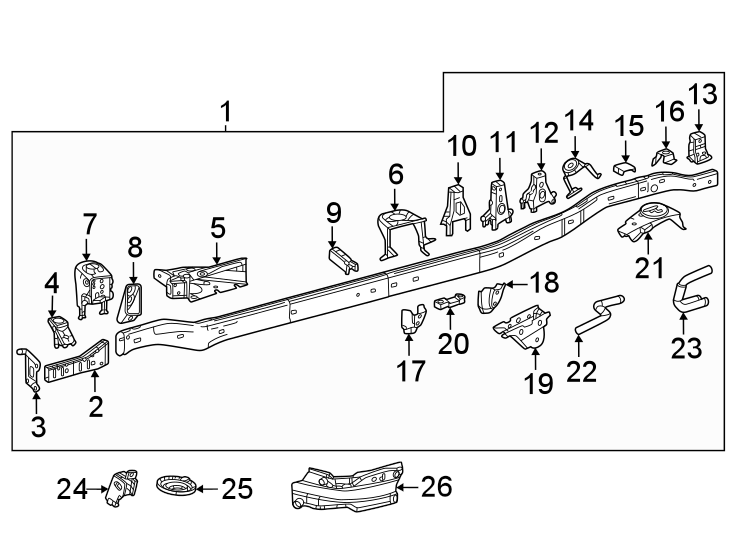 Diagram Frame & components. for your 2022 Toyota RAV4   