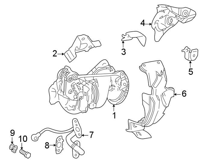 Diagram Turbocharger & components. for your 2022 Toyota Sequoia   