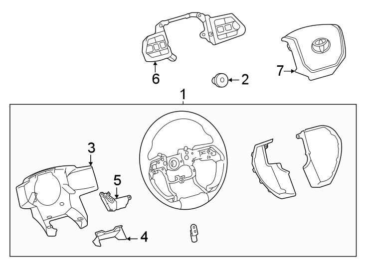 Diagram Steering wheel & trim. for your 2012 Toyota Sequoia   