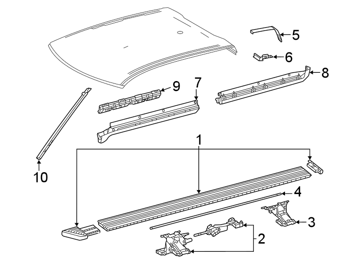 Diagram Exterior trim. for your Toyota Tundra  