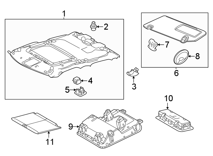 Diagram Headliner. for your 2024 Toyota Tundra  TRD Pro Crew Cab Pickup Fleetside 
