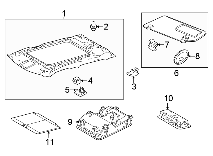 Diagram Cab. Headliner. for your Toyota