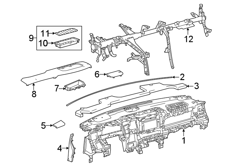 Diagram Instrument panel. for your Toyota