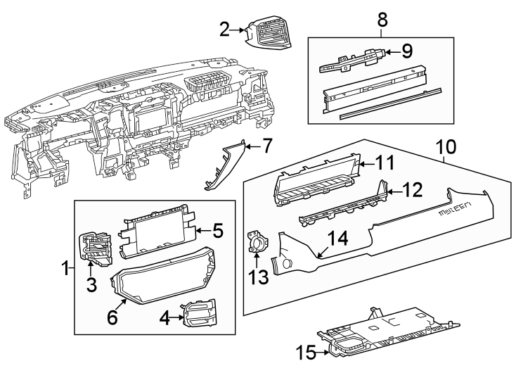 Diagram Instrument panel components. for your 2006 Toyota Sequoia   