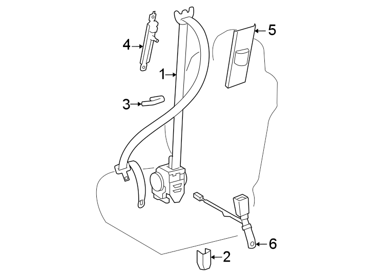 Diagram Restraint systems. Front seat belts. for your 2023 Toyota Tundra 3.4L i-Force Max V6 FULL HYBRID EV-GAS (FHEV) A/T RWD Platinum Crew Cab Pickup Fleetside 