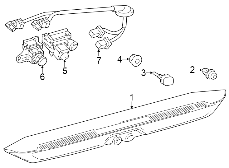 Diagram Rear lamps. High mount lamps. for your 2024 Toyota Tundra  Limited Crew Cab Pickup Fleetside 