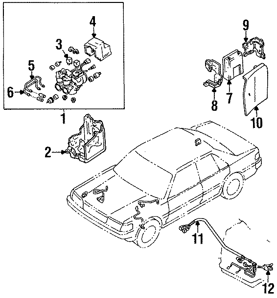 Diagram ELECTRICAL. ABS COMPONENTS. for your 1990 Toyota Corolla   