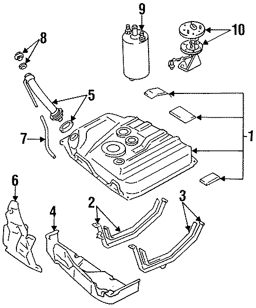 Diagram FUEL SYSTEM COMPONENTS. for your 1998 Toyota Avalon  XL Sedan 