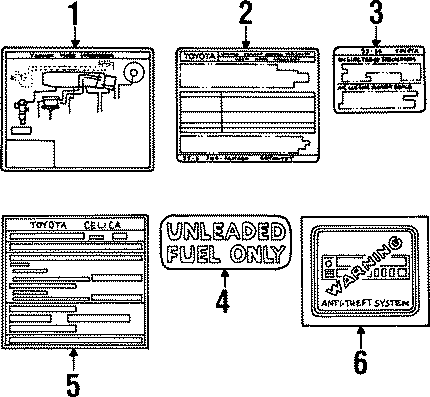 Diagram INFORMATION LABELS. for your Toyota