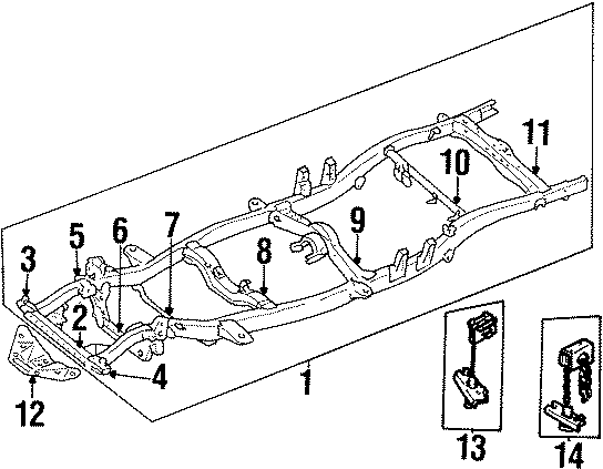 Diagram FRAME & COMPONENTS. for your 1998 Toyota Tacoma   
