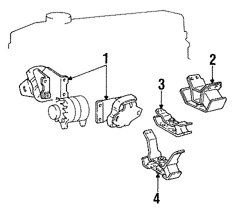 Diagram ENGINE / TRANSMISSION. ENGINE & TRANS MOUNTING. for your 2010 Toyota Tacoma  Pre Runner Standard Cab Pickup Fleetside 