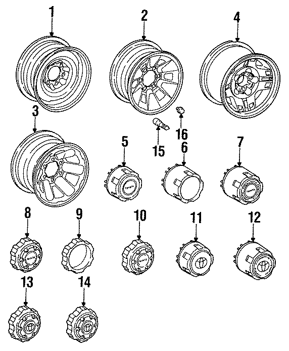 Diagram WHEELS. for your Toyota Avalon  