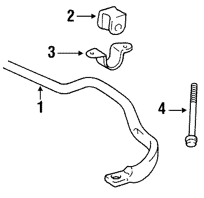 Diagram FRONT SUSPENSION. STABILIZER BAR & COMPONENTS. for your 1995 Toyota Tacoma   