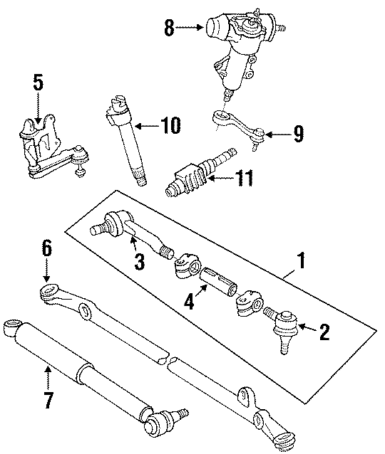 Diagram STEERING GEAR & LINKAGE. for your 2005 Toyota Tundra  Limited Crew Cab Pickup Stepside 