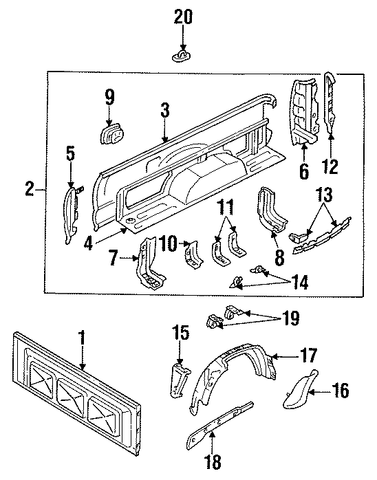 Diagram PICK UP BOX. for your 2016 Toyota Prius   