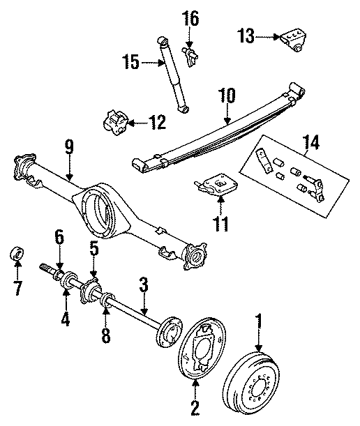 Diagram REAR SUSPENSION. BRAKE COMPONENTS. SUSPENSION COMPONENTS. for your 2006 Toyota Tacoma 2.7L M/T 4WD Base Extended Cab Pickup Fleetside 