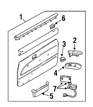 Diagram DOOR. INTERIOR TRIM. for your 2008 Toyota Tacoma  Base Crew Cab Pickup Fleetside 