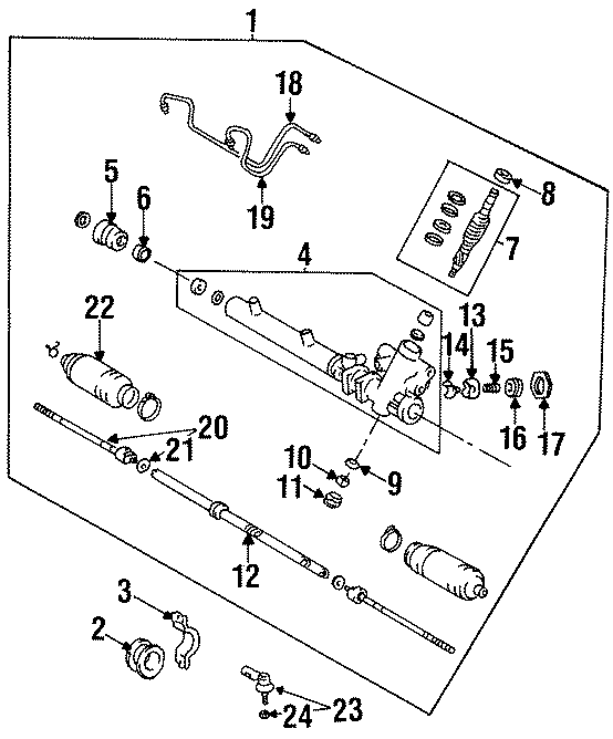 Diagram STEERING GEAR & LINKAGE. for your 2023 Toyota Tacoma   