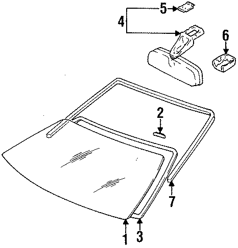 Diagram WINDSHIELD. GLASS. REVEAL MOLDINGS. for your 2017 Toyota Tundra 4.6L V8 A/T RWD SR Extended Cab Pickup Fleetside 