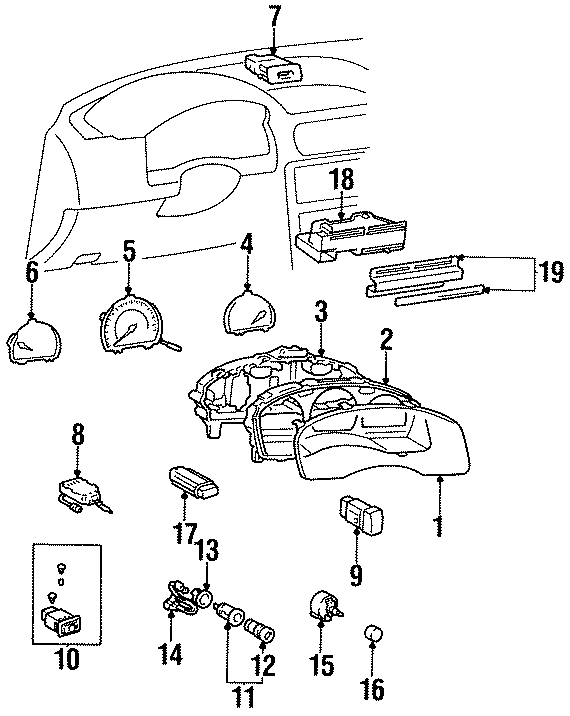 Diagram INSTRUMENT PANEL. CLUSTER & SWITCHES. for your 2017 Toyota Tundra 4.6L V8 A/T RWD SR Standard Cab Pickup Fleetside 