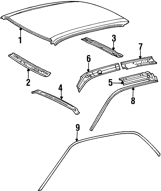 Toyota Tercel Drip molding. MOULDING, ROOF DRIP - 7555216231 | Toyota ...