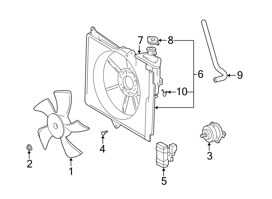 Diagram COOLING FAN. for your 2012 Toyota Tacoma  Base Standard Cab Pickup Fleetside 