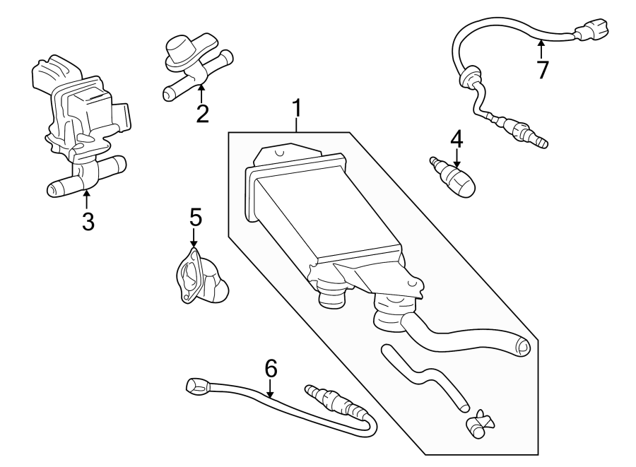 Diagram EMISSION SYSTEM. EMISSION COMPONENTS. for your 2005 Toyota Camry  Base Sedan 