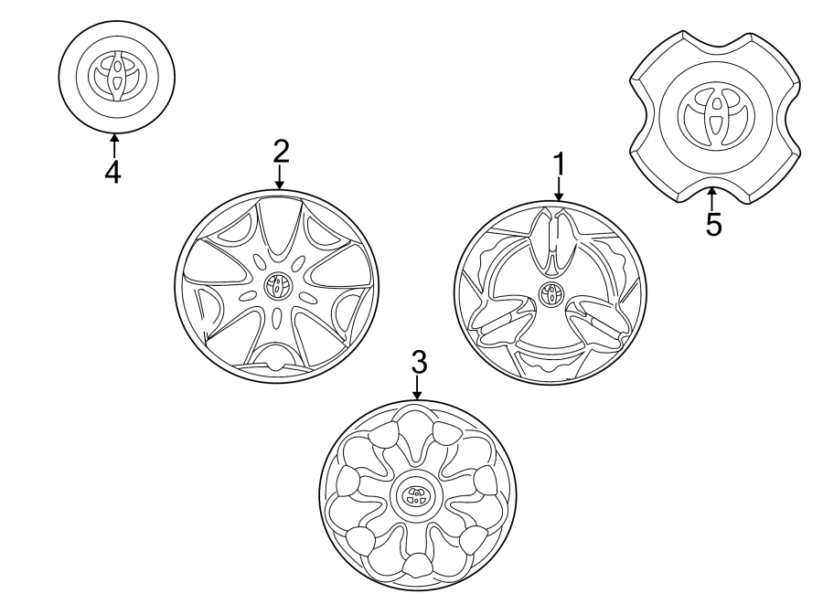 Diagram WHEELS. COVERS & TRIM. for your 2014 Toyota RAV4   